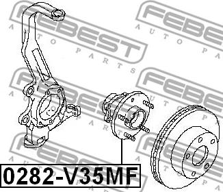 Febest 0282-V35MF - СТУПИЦА ПЕРЕДНЯЯ NISSAN 350Z Z33 2002.06-2008.10 [US] autosila-amz.com