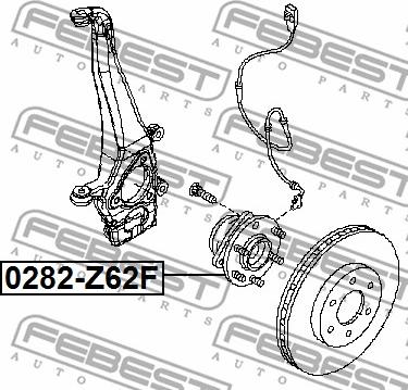 Febest 0282-Z62F - Ступица колеса, поворотный кулак autosila-amz.com