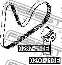 Febest 0287-J10E - ролик натяжной!\ Renault Clio/Megane 1.4/1.6/1.5CDi 01> autosila-amz.com