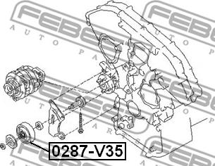 Febest 0287-V35 - Ролик, поликлиновый ремень autosila-amz.com