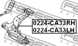 Febest 0224-CA33LH - РЫЧАГ ПЕРЕДНИЙ ЛЕВЫЙ NISSAN MAXIMA/CEFIRO A33 1998-2006 autosila-amz.com