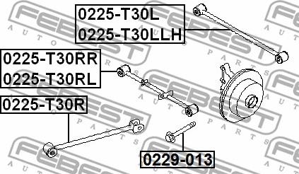 Febest 0225-T30RR - ТЯГА ЗАДНЯЯ ПОПЕРЕЧНАЯ ПРАВАЯ (NISSAN X-TRAIL T30 2000-2006) FEBEST autosila-amz.com