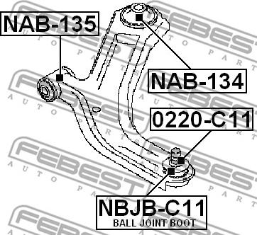 Febest NBJB-C11 - ПЫЛЬНИК ОПОРЫ ШАРОВОЙ НИЖНЕГО РЫЧАГА (NISSAN TIIDA C11 2005-) FEBEST autosila-amz.com