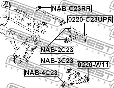 Febest NAB-2C23 - Сайлентблок, рычаг подвески колеса autosila-amz.com