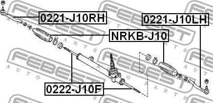 Febest 0222-J10F - Тяга рулевая NISSAN X-TRAIL/QASHQAI 07- лев/прав.(без наконечника) autosila-amz.com