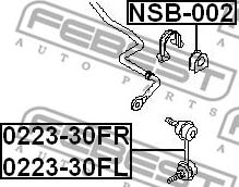 Febest 0223-30FL - тяга стабилизатора переднего левая!\ SsangYong Rexton/Kyron 05-12, Nissan X-Trail T30 00-06 autosila-amz.com