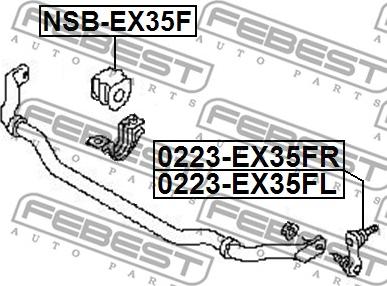 Febest 0223-EX35FL - ТЯГА СТАБИЛИЗАТОРА ПЕРЕДНЯЯ ЛЕВАЯ (INFINITI M35/45 (Y50) 2004-) FEBEST autosila-amz.com