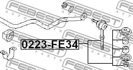 Febest 0223-FE34 - ТЯГА СТАБИЛИЗАТОРА ПЕРЕДНЯЯ (NISSAN LAUREL C34 1993-1997) FEBEST autosila-amz.com