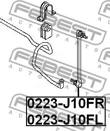 Febest 0223-J10FL - тяга стабилизатора переднего левая!\ Nissan Qashqai 07> autosila-amz.com