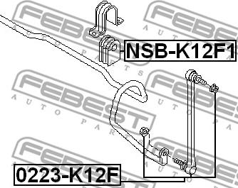 Febest 0223-K12F - ТЯГА СТАБИЛИЗАТОРА ПЕРЕДНЯЯ (NISSAN TIIDA C11 2005-) FEBEST autosila-amz.com