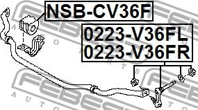 Febest 0223-V36FR - тяга стабилизатора переднего правая!\ Infiniti FX35 S51 08-14 autosila-amz.com