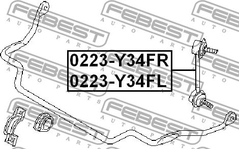 Febest 0223-Y34FL - Тяга / стойка, стабилизатор autosila-amz.com