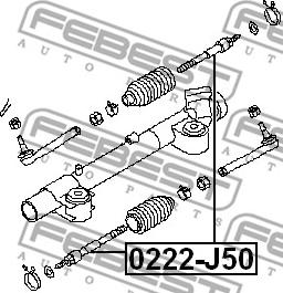 Febest 0222-J50 - ТЯГА РУЛЕВАЯ (INFINITI M35/45 (Y50) 2004-) FEBEST autosila-amz.com