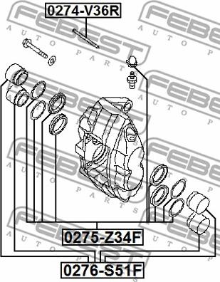 Febest 0275-Z34F - Ремкомплект, тормозной суппорт autosila-amz.com