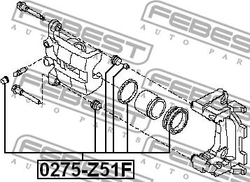 Febest 0275-Z51F - Ремкомплект, тормозной суппорт autosila-amz.com