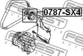 Febest 0787-SX4 - ролик приводного ремня!\ Suzuki Ignis II/Jimny/Swift III/SX4/Wagon R+ 1.0/1.3/1.5/1.6 autosila-amz.com