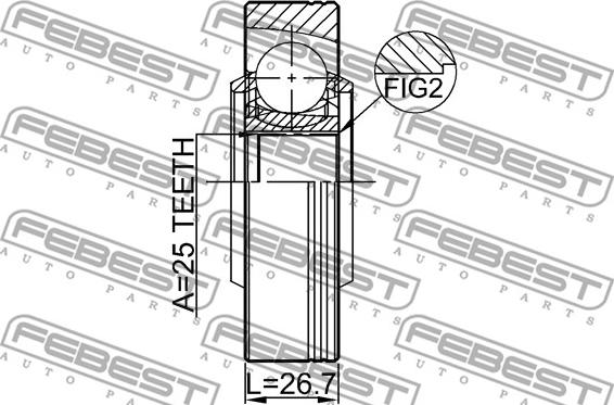 Febest 1911-X1SHAR - Шарнирный комплект, ШРУС, приводной вал autosila-amz.com