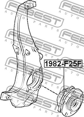 Febest 1982-F25F - к-кт подшипника ступицы перед.!\\ BMW 5/7 F07/F10/F01/F02/F03/F04 F25 X3 09> autosila-amz.com