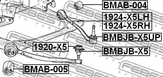 Febest 1924-X5LH - РЫЧАГ ПЕРЕДНИЙ ЛЕВЫЙ (BMW X5 E53 1999-2006) FEBEST autosila-amz.com