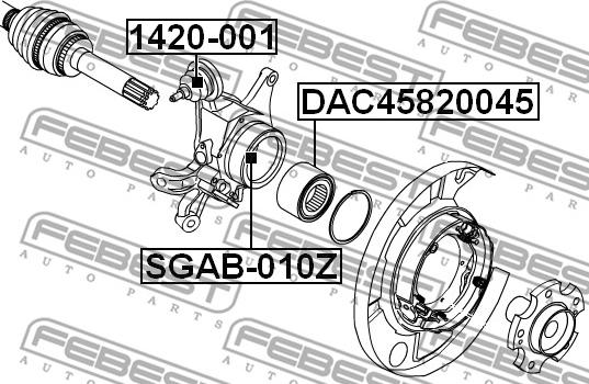 Febest SGAB-010Z - Сайлентблок задн цапфы SSANG YONG REXTON 2001-2013 SGAB-010Z autosila-amz.com