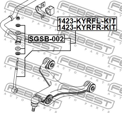 Febest 1423-KYRFL-KIT - Тяга стабилизатора SSANGYONG ACTYON/ACTYON SPORTS/KYRON/REXTON пер.подв.лев. autosila-amz.com