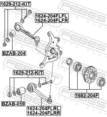 Febest 1624-204FLFL - Рычаг подвески колеса autosila-amz.com