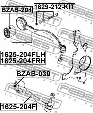 Febest BZAB-204 - САЙЛЕНТБЛОК НИЖНЕГО ПЕРЕДНЕГО РЫЧАГА autosila-amz.com