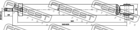 Febest 10651967R - Амортизатор задний GAS.TWIN TUBE autosila-amz.com