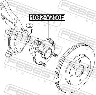 Febest 1082-V250F - Ступица колеса, поворотный кулак autosila-amz.com
