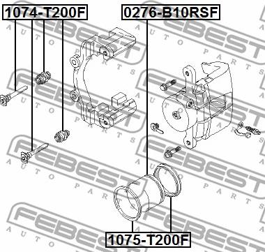 Febest 1074-T200F - 93740249 1074-T200F ВТУЛКА НАПРАВЛЯЮЩАЯ СУППОРТА ТОРМОЗНОГО ПЕРЕДНЕГО FEBEST autosila-amz.com