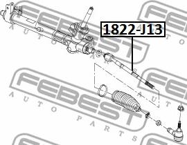Febest 1822-J13 - Осевой шарнир, рулевая тяга autosila-amz.com