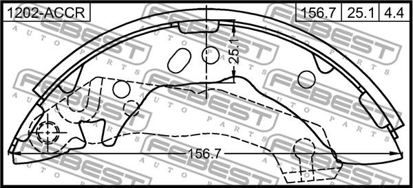 Febest 1202-ACCR - !ВЫВЕДЕНО ИЗ АССОРТИМЕНТА Колодки тормозные HYUNDAI ACCENT 94- барабан. 180x31 autosila-amz.com