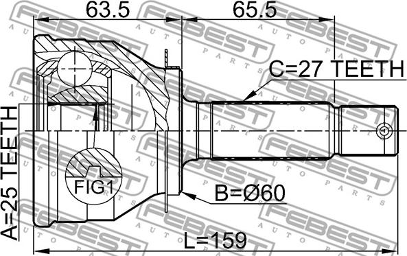 Febest 1210-011 - ШРУС наружный к-кт!\ Hyundai Sonata III/IV 2.0i 16V 98> autosila-amz.com