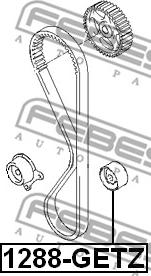 Febest 1288-GETZ - ролик обводной ремня ГРМ!\ Hyundai Accent 1.5 16V 96> autosila-amz.com