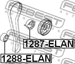 Febest 1288-ELAN - ролик обводной ремня ГРМ!\ Hyundai Elantra/Lantra 1.6/2.0 96> autosila-amz.com