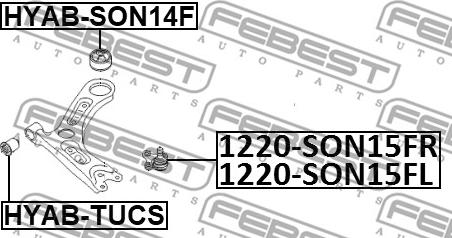 Febest 1220-SON15FL - ОПОРА ШАРОВАЯ ПЕРЕДНЯЯ НИЖНЯЯ ЛЕВАЯ autosila-amz.com