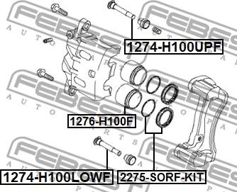 Febest 1274-H100LOWF - Направляющий болт, корпус скобы тормоза autosila-amz.com