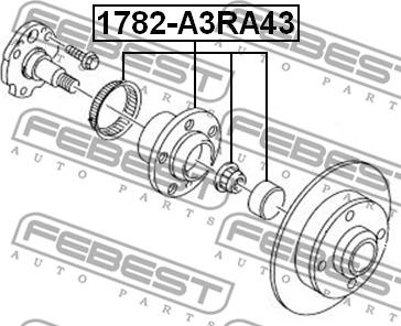 Febest 1782-A3RA43 - Ступица задняя volkswagen jetta v (1k2) 2005-2011 autosila-amz.com