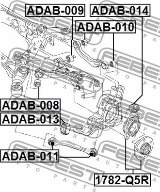 Febest ADAB-010 - сайлентблок заднего поперечного рычага!\\ Audi A4/A5/A6 08> autosila-amz.com