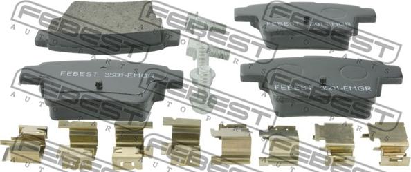 Febest 3501-EMGR - Тормозные колодки, дисковые, комплект autosila-amz.com