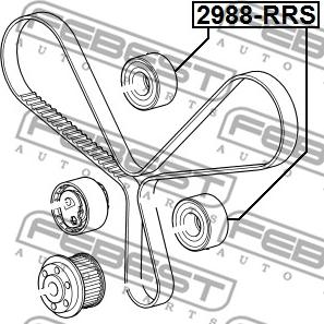 Febest 2988-RRS - Направляющий ролик, зубчатый ремень ГРМ autosila-amz.com