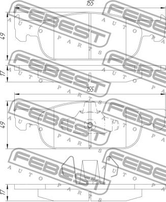 Febest 2401-SANIIF - Тормозные колодки, дисковые, комплект autosila-amz.com