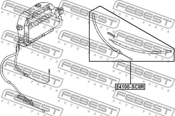 Febest 24100-SCIIR - ТРОС РУЧНОГО ТОРМОЗА KIT autosila-amz.com