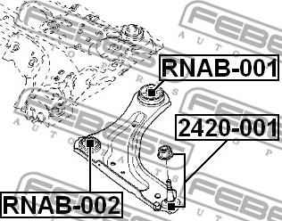 Febest RNAB-002 - сайлентблок рычага передний!\ Renault Latitude 11> autosila-amz.com