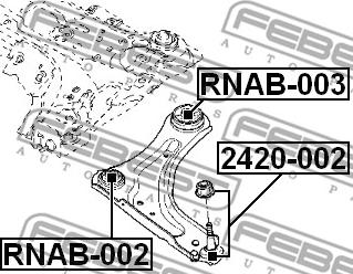 Febest RNAB-003 - Сайлентблок, рычаг подвески колеса autosila-amz.com