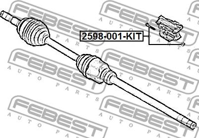 Febest 2598-001-KIT - Болт опоры подвесного подшипника комплект FEBEST 2598-001-KIT autosila-amz.com
