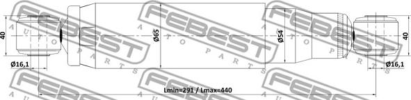 Febest 25110-002R - АМОРТИЗАТОР ЗАДНИЙ GAS.TWIN TUBE autosila-amz.com