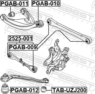 Febest 2525-001 - рычаг задней подвески передний!\ Peugeot 407 all 04>, Citroen C6 2.7HDI 05> autosila-amz.com