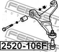 Febest 2520-106F - ОПОРА ШАРОВАЯ ПЕРЕДНЕГО НИЖНЕГО РЫЧАГА (PEUGEOT 106 1996-) FEBEST autosila-amz.com