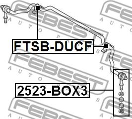 Febest 2523-BOX3 - тяга стабилизатора переднего!\ Citroen Jumper,Fiat Ducato, Peugeot Boxer 2.2-3.0D 06> autosila-amz.com